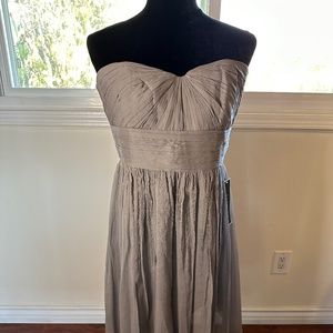 J Crew Marbella Gray Strapless Bridesmaid dress (Sz 12)